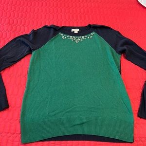 XS navy and hunter green sweater